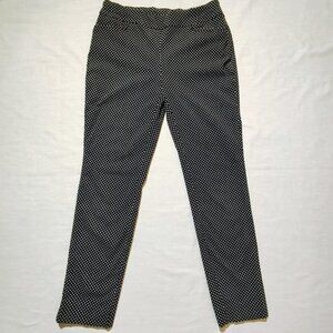 Chico's Women's 4R Black Skinny Pants with White Polka Dots